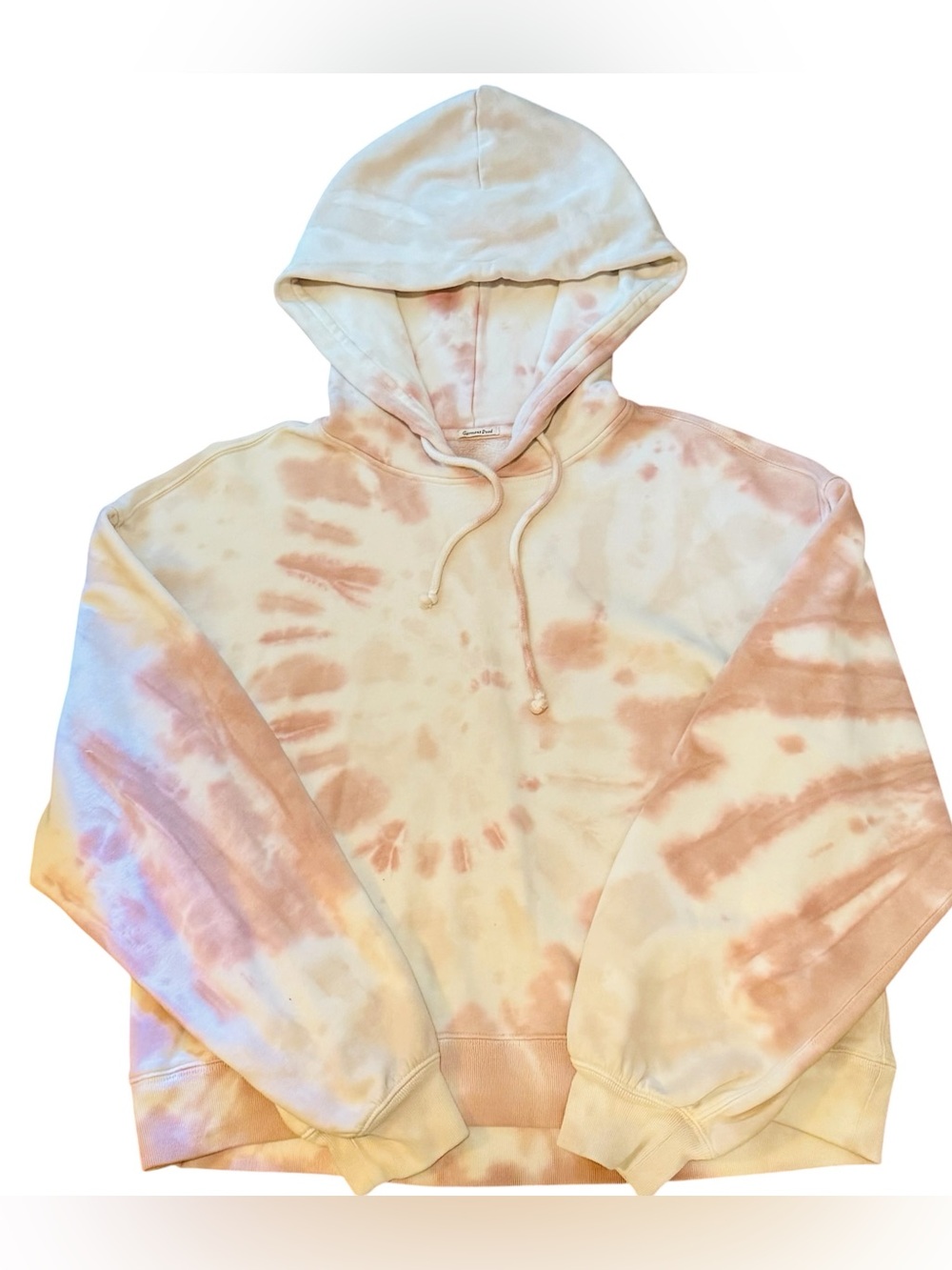 Abercrombie & Fitch Pink & White Tie Dye Pullover Crop 22" Women's Hoodie Size L